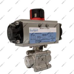 Pneumatic ball valve 8805 in stainless steel 2 ways, G1/4", 125bar NO