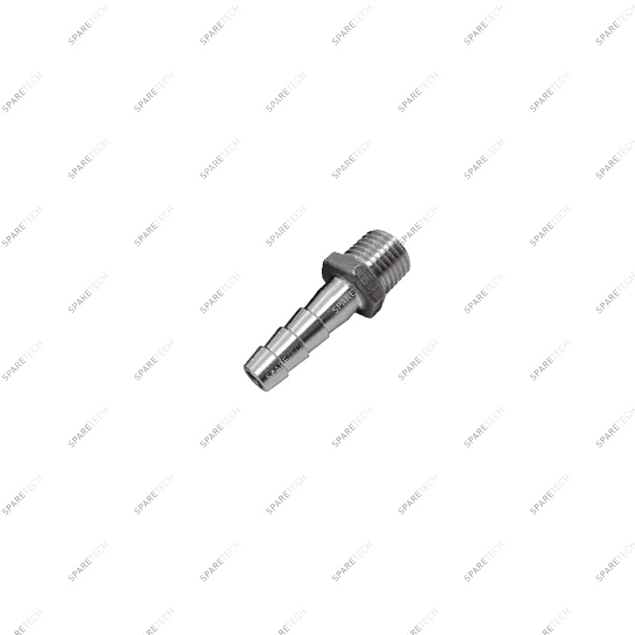 Stainless steel hose barb fitting M1/4" DN6