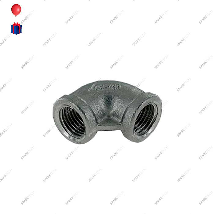 Stainless steel 90° elbow FF1/2"