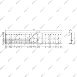 Stainless steel mounting bracket for "Z" booms (190x22x5cm)