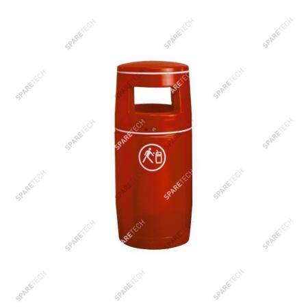 Red litter bin 90L (without inner bucket) RAL3020