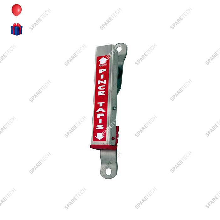 Stainless steel mat clamp with red plastic bumper