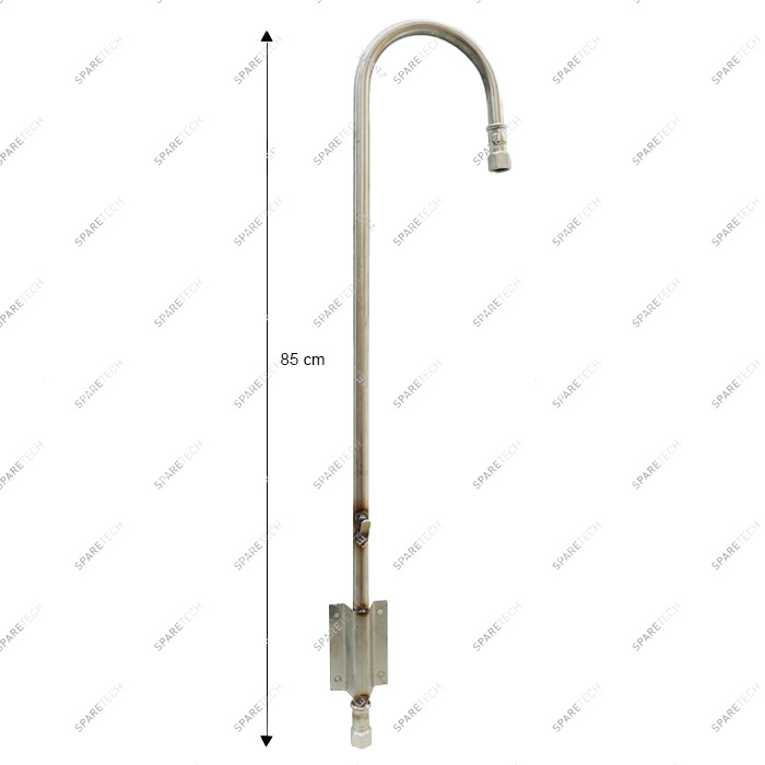 Bent stainless steel hose holder, 85cm FF1/2", left