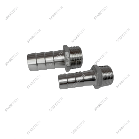 Stainless steel hose barb fitting M3/8" D.12mm