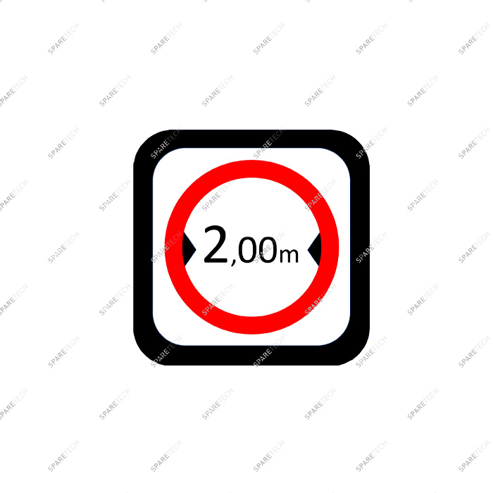Sticker width "2m", 240x240mm