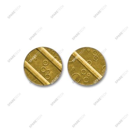 Brass token 25x2mm with 3 grooves (2+1)