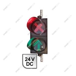 Double cabinet with green arrow and red cross light 24VDC, 50x25cm