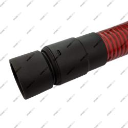 Red unbreakable nozzle with integrated swivel cuff for 38mm hose 