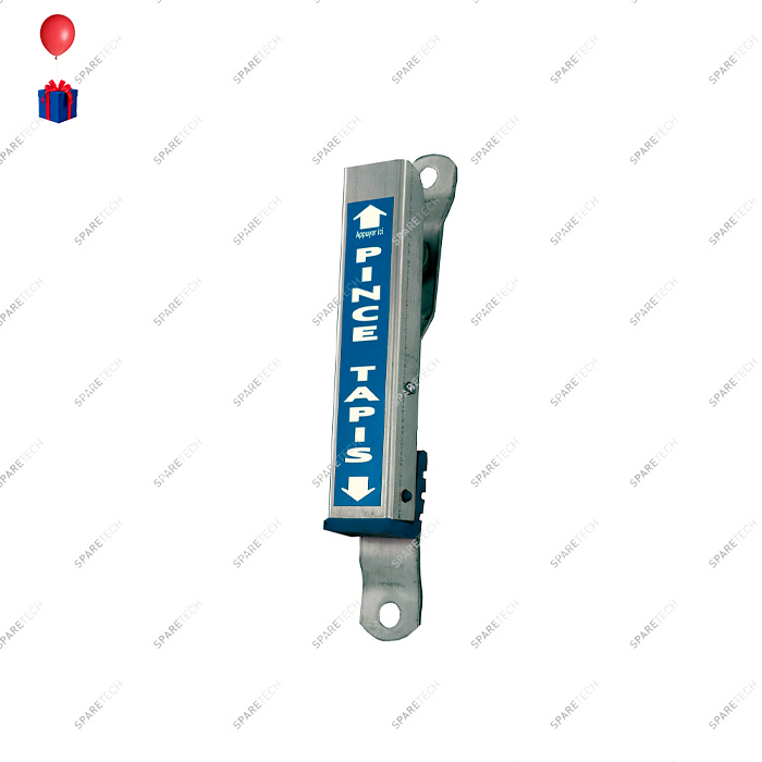 Stainless steel mat clamp with blue plastic bumper