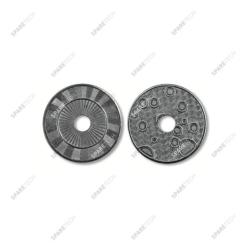 Stainless steel token 28 X 1.85 mm with D.6 mm hole (per 100)