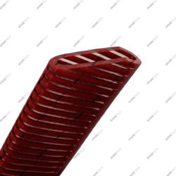 Red unbreakable nozzle with integrated swivel cuff for 38mm hose