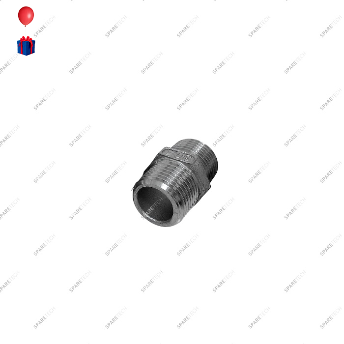 Hex pipe nipple GAZ MM3/8'', Stainless steel