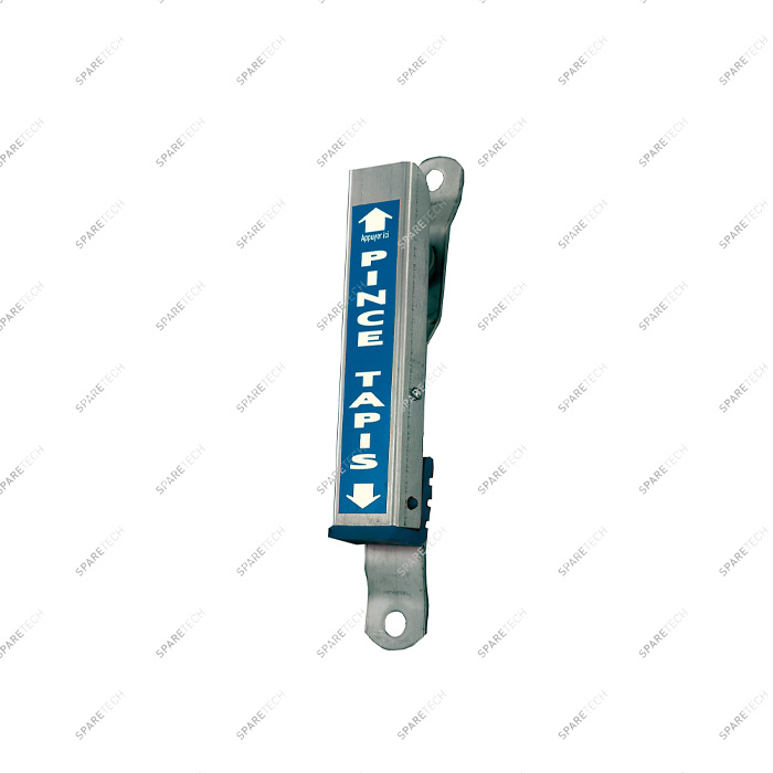 Stainless steel mat clamp with blue plastic bumper