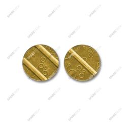 Brass token 25x2mm with 3 grooves (2+1)
