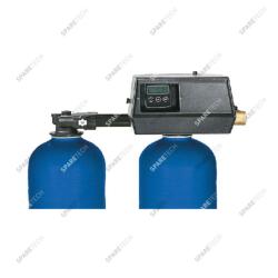 Twin water softener with Fleck 9100 SXT valve, 2x150L +300L salt tank