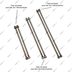 Pair of tie rods for a 5 units solenoid valve 287 block