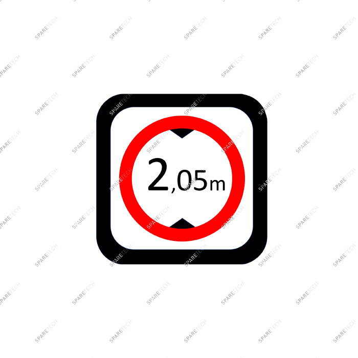 Sticker height "2.05m", 240x240mm