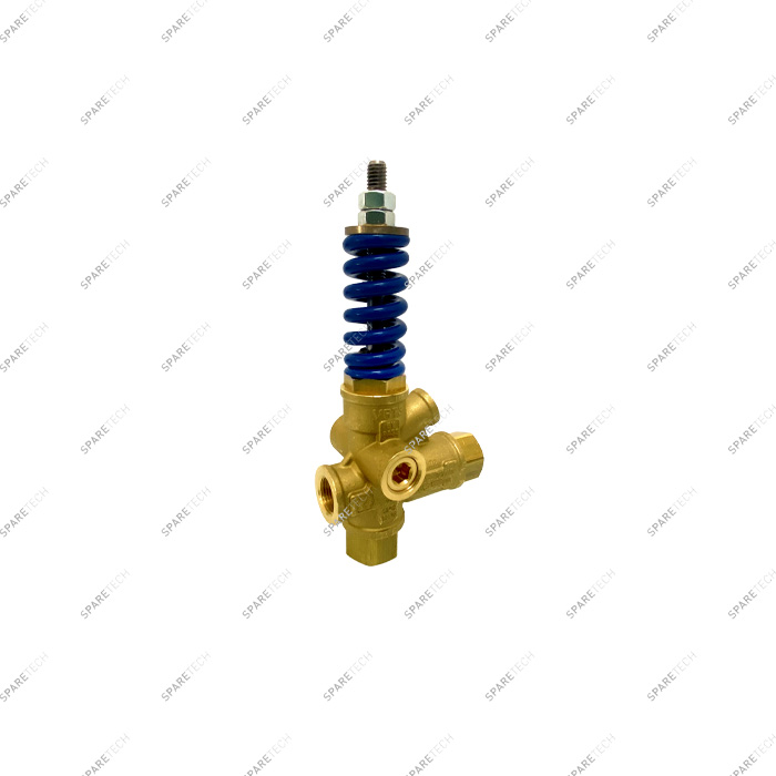 Unloader valve without handle 2xF3/8" + pressure gauge socket F1/4" 