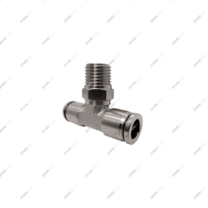 T connection, stainless steel, M1/4" for 6-8mm hose