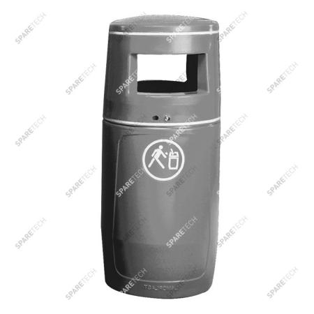 Grey litter bin 90L (without inner bucket) RAL9006