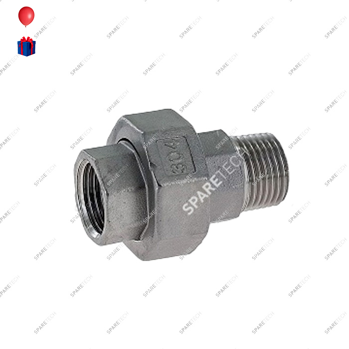 Stainless steel conical union nipple MF1"