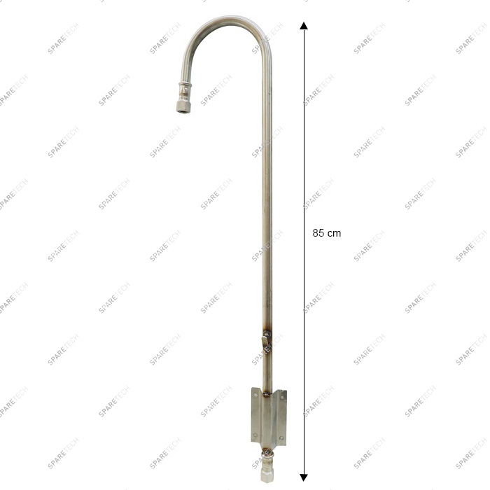 Bent stainless steel hose holder, 85cm FF1/2", right