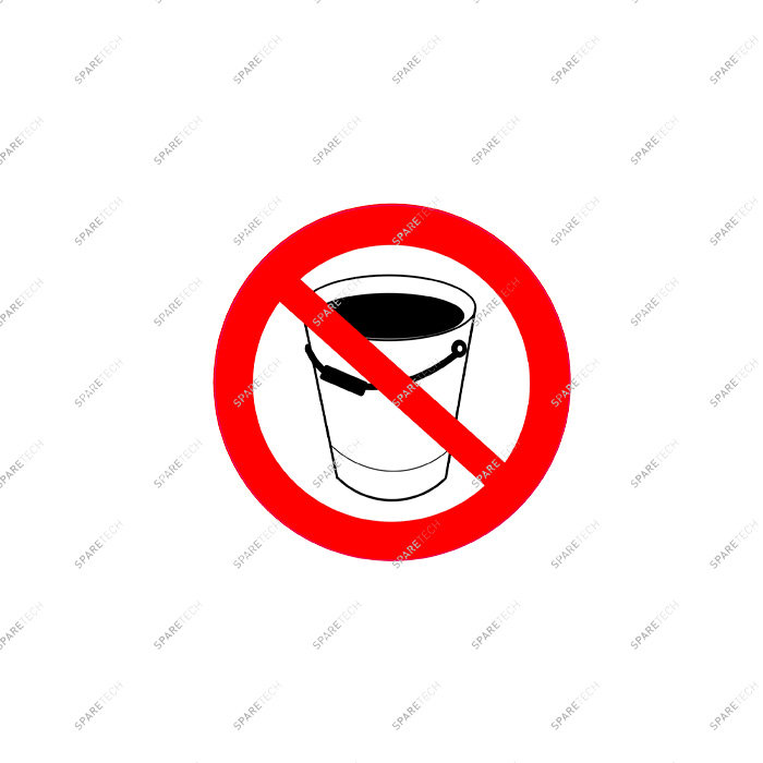 Sticker bucket forbidden "2.05m", 240x240mm